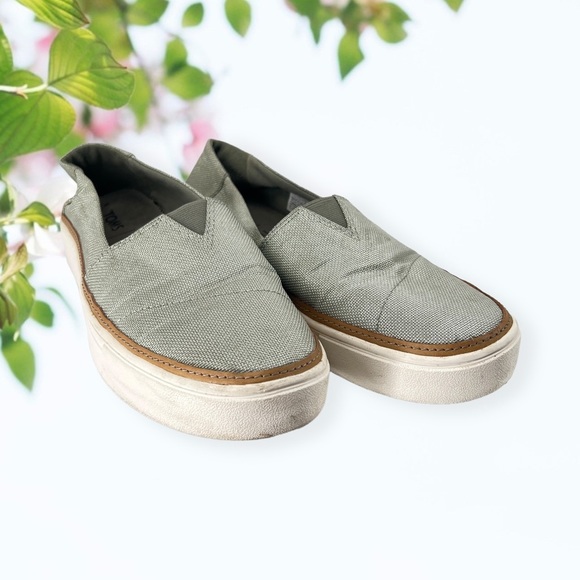 TOMS Silver Slip Ons - Picture 3 of 10